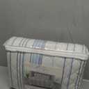 Market & Place 3 Piece Reversible Quilt Set with Shams | All-Season Soft & Lightweight Bedspread with Modern Striped Pattern | Sofia Collection (Full/Queen, Ivory/Blue)