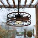 20" Waterproof Outdoor Ceiling Fan with Light, Outdoor Hanging Fan for Patio, 6-Speed & 3 CCT LED, Caged Ceiling Fan with Smart APP & Remote Control, Perfect for Gazebo, Pergola, Canopy