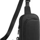 CHOLISS Small Crossbody Bags for Women and Men, Sling Bag for Women and Men Trendy, Fanny Packs Chest Bag with Extended Strap (Black)