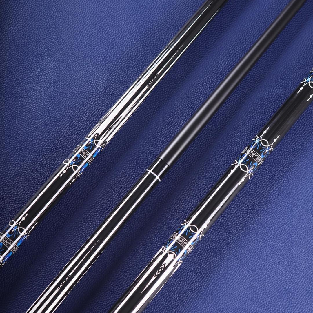 Glass Fiber Pool Cue, 2-Pieces Pool Cue Stick - 58" Professional Billiard Pool Cues Sticks, 19-20 oz Professional Pool Stick Set (with Cue Case & Glove)