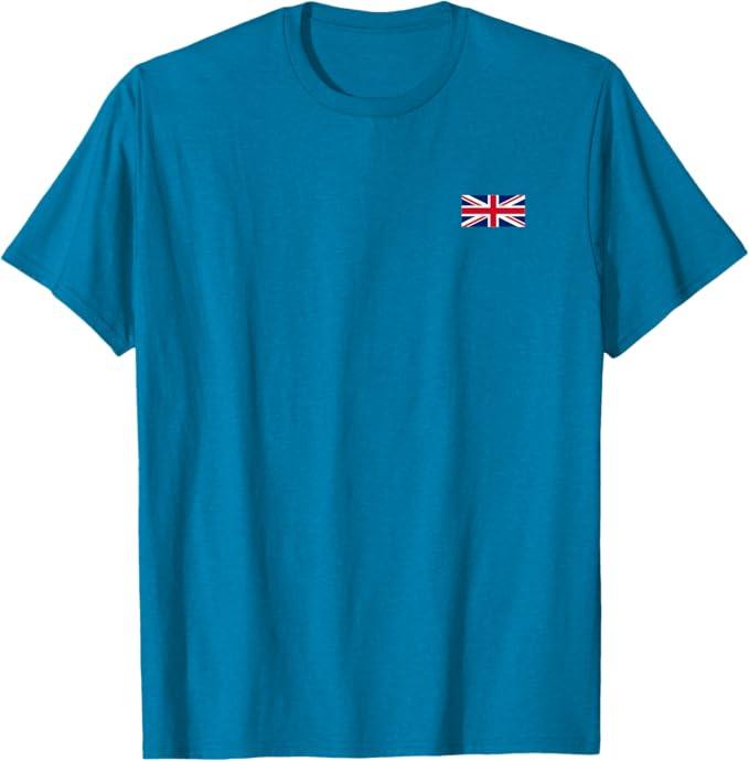 UK T Shirt Women Men Kids Left Chest Union Jack British Flag T-Shirt, Size 2XL