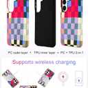 Compatible with MagSafe Checkered Phone Case for Samsung Galaxy S26 Ultra, Cute Aesthetic Checkerboard Magnetic Soft TPU and Hard PC Protective Phone Cover for Women Girls - Colorful