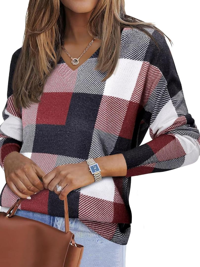 Womens Casual Long Sleeve Sweatshirt Soft Lightweight Cozy Knit Pullover Top 2025 (L)