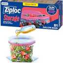 Amazon.com: Ziploc Gallon Food Storage Bags, Stand-Up Bottom, Easy to Fill, 81 Count (Packaging May Vary) : Health & Household