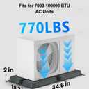 Mini Split Pad for AC Condenser: Ductless Air Conditioner Ground Base Pad Outside, 34.6 x 18.1 x 2 inch Anti Vibration Equipment Pad for Minisplit Heat Pump System HVAC, Max Load 770lbs