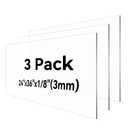HUAZI 3PACK Plexiglass Sheet 1/8'' Thick 2436inches Clear Acrylic Sheets Plastic Panel for DIY Projects, Art, Display Use