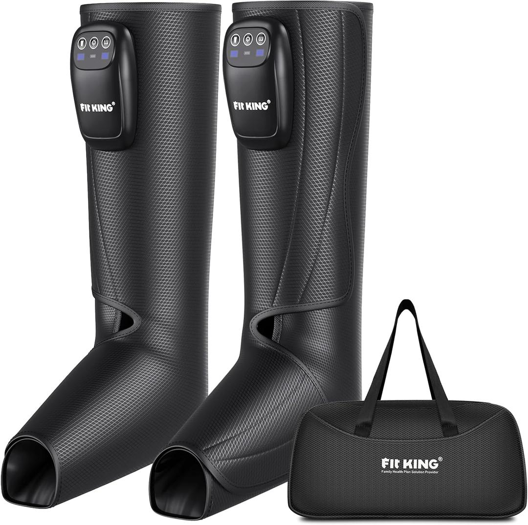 FIT KING Cordless Foot and Leg Massager, Rechargeable Foot and Calf Massage Boots, Portable Compression Boot for Circulation, Pain Relief Recovery After Training, Healthy Travel Gift