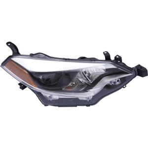 LED, Halogen Headlight Assembly Left+Right Side for 2014 2015 2016 Toyota Corolla, Driver & Passenger Side Head Lights Direct Replacement Headlamps Assy Set Assembly (Right Passenger Side)