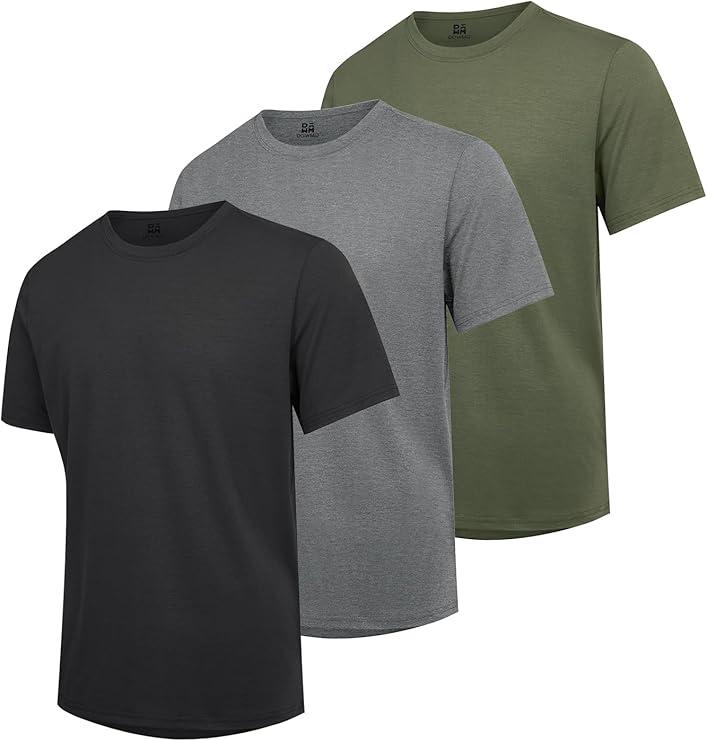 Mens T-Shirts Multi Pack Crewneck Cotton Tee Short Sleeve Classic Pullover Basic Summer Tops, 3XL
