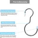 2 x S Hooks for Hanging, 5 Inch Large Size Closet Rod Hooks for Purses, Handbags, Belts, Scarves, Hats,Ties, Hanging Bags. (4 Pack)