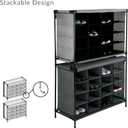 Simplify Shoe Cubby, 16 Compartment, Grey (23200-GREY)