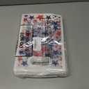 Sweetude 20 Pcs 4th of July Patriotic Gift Bags with Die Cut Handle Clear Plastic July 4th Party Favor Bags 250th Anniversary Decorations Independence Day Blue Red Star Goodie Bag, 7 x 10 x 3.15 in