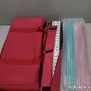 Mose Cafolo American Mahjong Game Set, Pinky Red Carrying Bag,166 Premium White Tiles,4 Color Racks/Pushers,100 Chips,1 Wind Indicator,Western Mahjong Tiles Set,Complete Ma Jong Set, 20 inches x 9 inches x 5 inches