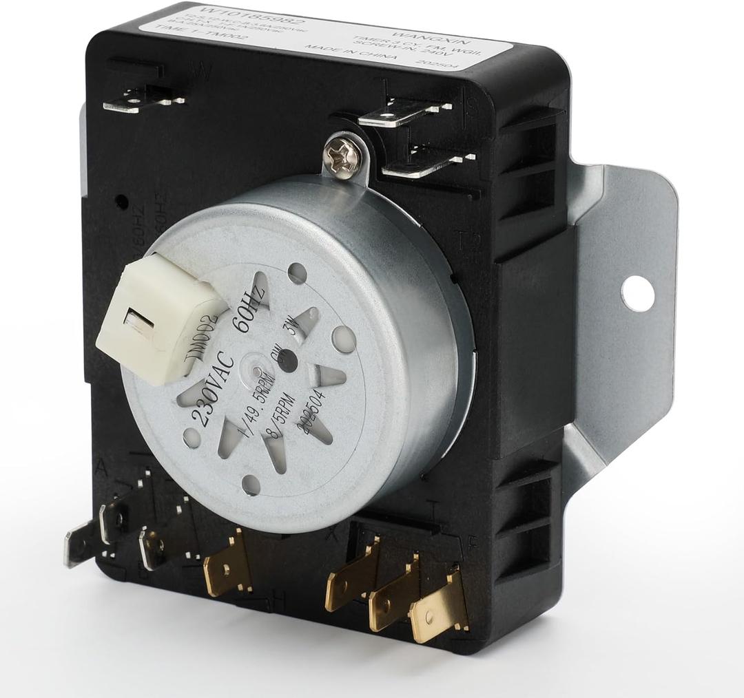 W10185982 WPW10185982 Dryer Timer Compatible with Whirlpool, Maytag, Amana, Crosley, 230V 60HZ OEM Dryer Timer Replacement for PS11749831, AP6016541,WED4800XQ0,7MWED1800EM0,418-618-20-b5 (Fits More)