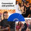 2 x Boots on The Ground Hand Fan,Boots on The Ground Fan,Clap Fans For Line Dancing,Large Folding Hand Fan,Party,Dance Enthusiasts Gift(004) (dark blue)