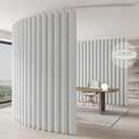 Room Divider Curtains Ceiling Curtain Track Set for Blackout and Privacy (IncludeWhite Curtain2 + White Track1) 196" W x 106" L