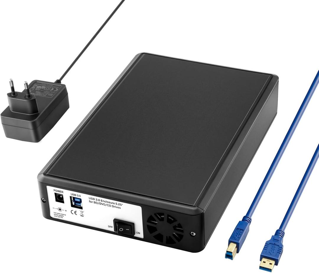 USB 3.0 to 5.25"/3.5" Hard Drive Enclosure,SATA 5.25"/3.5" Aluminum Enclosure Design for CD-ROM, CD-RW, DVD-ROM, Combo Drive and DVD/RW Drive (ME-535U3)