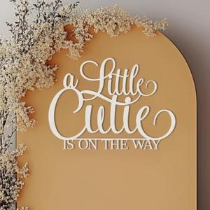 A Little Cutie is on the way Sign for Backdrop,Wooden Little Cutie Baby Shower Decoration,Orange Theme Birthday Party Supplies for for Tangerine Fruit 1st Birthday Decor