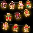 Ganeen Gingerbread Christmas String Lights 20 LED 10 ft Cute Hanging String Lights for Christmas Tree Battery Operated Indoor Holiday for Xmas Party Decorations Outdoor Mantel Fireplace