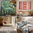 MACEVIA Native American Aztec Blanket for Couch, Rustic Southwest Blankets Decorations for Home, Country Boho Throw Blanket for Couch, Sofa, Bed, Western Bedroom Decor Tribal Decor (Aztec 03 50"70")