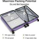 KYME Large Suitcases with Wheels Hardshell 28 Inch Luggage TSA Approved Big Checked Luggage Durable Travel Rolling Suitcase for Women Lt Purple