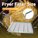 Commercial Deep Fryer Filter AF45, 13.75" x 13.75" 304 Stainless Steel with 500 Micron Mesh to Intercept Residue, Deep Fryer Filters for Cleaner Performance in Restaurants & Kitchens
