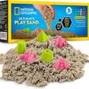 National Geographic Moon Sand - 12 Lbs. with Castle Molds (Natural) - A Fun No Mess Sensory Activity, Kids Fake Sand Play Set, Sensory Bin Filler