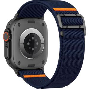 Sport Band Compatible with Apple Watch Ultra 3/2/1 Band 49mm 46mm 45mm 44mm 42mm 41mm 40mm 38mm Men Women, Stretchy Nylon Loop Strap with G-Hook for iWatch Series Ultra 11 10 SE 9 8 7 6 5 4 3