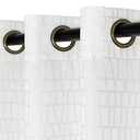White Geometric Curtains 102 Inches Long for Living Room 2 Panels Light Filtering Sheer Window Design Plaid Patterned Neutral Privacy Curtains That Let Light In Dining Room Bedroom Patio Sliding Door