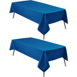 Hiasan 2 Pieces Royal Blue Tablecloth Rectangle - Waterproof and Washable Fabric Table Cloth for Card Tables, 54 x 108 Inch