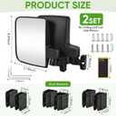KISEER Golf Cart Mirror No Drilling Folding Adjustable 180 Degree Side Rear View Mirrors for Club Car EZ GO Yamaha and Others Carts, Extra Large