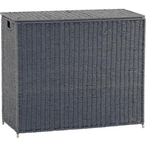 Household Essentials 3‑Compartment Seagrass Laundry Sorter Wicker Hamper, Gray