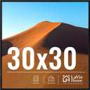 LaVie Home 30x30 Black Picture Frame, 30x30 Wall Display, Modern Style, Horizontal Orientation for Special Occasions