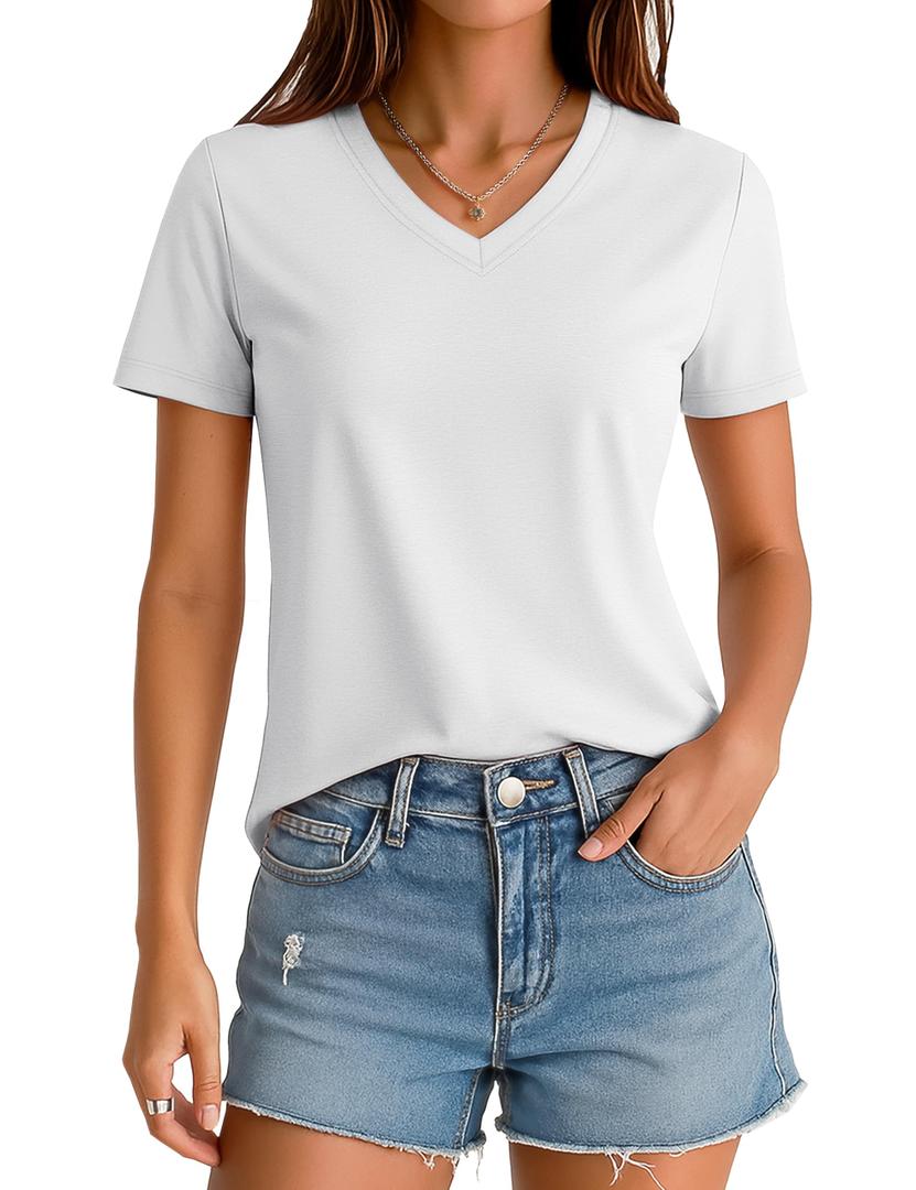 MAGCOMSEN Women's Short Sleeve T Shirt White M (M)