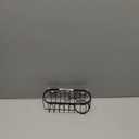 Yazoni 2-in-1 Sponge Holder for Kitchen Sink, Sink Caddy Kitchen Sink Organizer with 3 Suction Cups, No Drill Rustproof Sink Sponge Holder for Dish Brush, Soap & Sponge (Black)