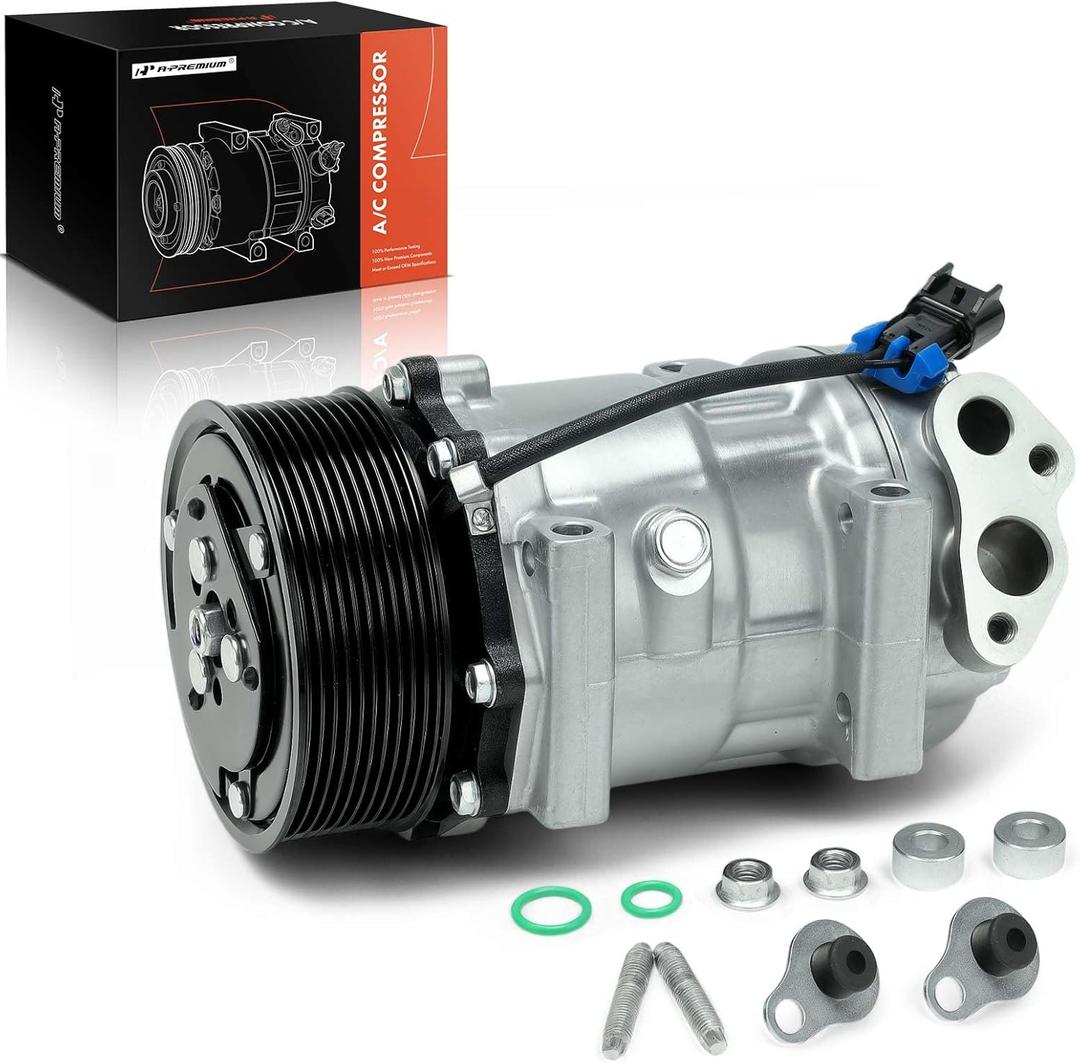 A-Premium Air Conditioner AC Compressor with Clutch Compatible with International Loadstar Base Compressor & International Navistar Any Compressor