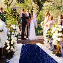 ShiDianYi Sequin Aisle Runner for Wedding Ceremony - 2FTx15FT Navy Blue, Outside Glitter Rug for Party, Prom, Graduation