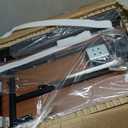 Overbed Table with Wheels, Pneumatic Height Adjustable Overbed Bedside Table, Tilting Desktop Mobile Standing Desk, Rolling Laptop Desk for Bed, Sofa, or Hospital Use (Brown)