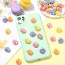 DanLingJewelry 40Pcs Resin Fruit Thme Cabochons UV Plating Iridescent Imitation Food Flatback Charms for DIY Scrapbooking Embellishment Crafts