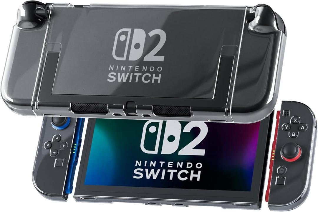 3 x RHOTALL Clear Case for Nintendo Switch 2 2025, Dockable Protective PC Shell Case, Slim Design Transparent Controller Cover with Detachable joycon Compatible with New Nintendo Switch 2 7.9 Inch