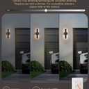 EDISHINE 2 Pack LED Outdoor Wall Lights Dimmable, 3000K 4000K 5000K, 15.7" Modern Black Outdoor Wall Sconce, IP65 Waterproof, Linear Exterior Wall Light for Entrance, Hallway, Garage, Porch