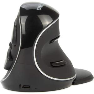 DeLUX Wireless Ergonomic Mouse with 4000DPI, Vertical Mouse with USB Receiver and BT1 + BT2, 6 Buttons and Removable Palm Rest for Laptop Computer and Carpal Tunnel (M618PD-Black) (Bluetooth+2.4G)