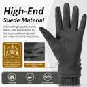 Women's Winter Warm Gloves With Touch Screen Texting Fingers, Windproof, Fleece Lined, Thick Warm Gloves (Medium, Grey)