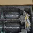 Molimoli Syrup Dispenser for Coffee Bars, Glass Syrup Bottle w. Pump, 16.9 oz 500 ml, Set of 2, Gold Upgraded Dispenser