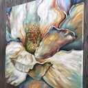 Modern Abstract Magnolia Oil Painting - Large Canvas Art, 30x30 Inch, Hand-Painted Home Wall Decor