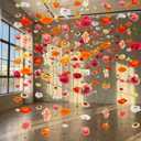 Suncalla 12 Pcs 70.8 ft Flower Garlands Hanging Artificial Wildflower Vine Decor from Ceiling Floating Floral Backdrop Silk Fake Flower Garland for Wedding Home Garden Wall Arch(Rose)