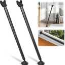 2 Pack Door Security Bars, Anti-Slip Heavy Duty Door Stoppers Sliding Patio Bar, 2-in-1 Adjustable Jammer Barricade Security Door Lock Bar for Apartment, Home, Travel, Hotel Room