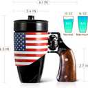 Novelty Coffee Mugs for Men, Ceramic Funny Gun Cup, Revolver Mugs, Birthday Gifts for Father, Black Cool Unique Coffee Mug for Men, Fathers Day Dad Gifts(16 oz Black Flag)