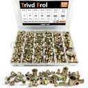Rivet Nut Tool Kit, 830pcs SAE/Metric Rivet Nut Assortment Kit #6-32, #8-32, #10-24, 1/4-20, 5/16-18, 3/8-16, 1/2-13, w Galvanized Carbon Steel Flat Head Threaded Insert Nuts (SAE - 830pcs)