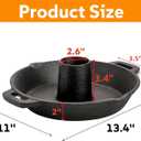 Cast Iron Chicken Roaster, Beer Can Chicken Holder Turkey Fryer with Roasting Pan, Poultry Roaster Stand Barbecue Grilling Accessories Rack for Most Grills and Oven Thanksgiving